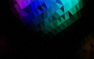 Dark Multicolor, Rainbow vector shining triangular background.