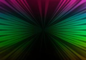 Fondo de vector de arco iris multicolor oscuro con líneas largas.