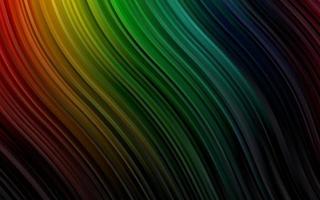 Fondo de vector de arco iris multicolor oscuro con círculos curvos.