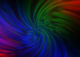 Dark Multicolor, Rainbow vector background with curved circles.