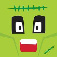 cute frankenstein face in halloween party vector