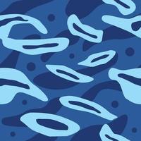 abstract camouflage seamless pattern with blue background vector