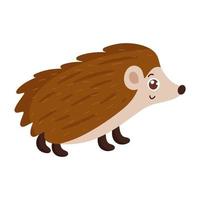 Hedgehog. A forest animal. Vector cartoon style. Isolated on a white background