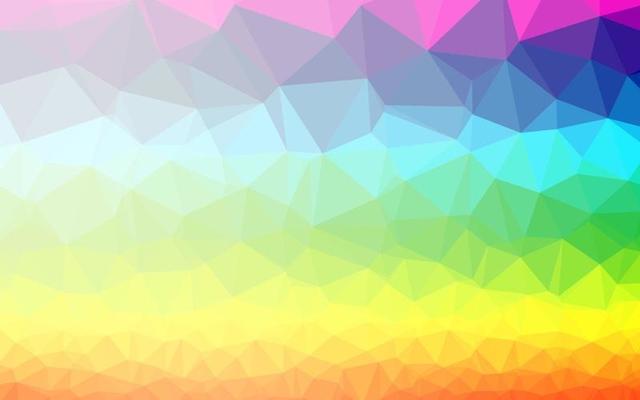 Light Multicolor, Rainbow vector shining triangular template.