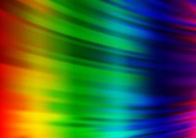 Fondo de vector de arco iris multicolor claro con líneas abstractas.