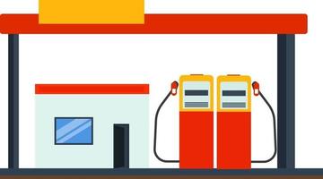 gasolinera, ilustración, vector sobre fondo blanco.