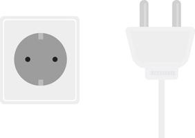 Plug switch, illustration, vector on a white background.