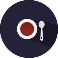 sopa en tazón, ilustración, vector sobre fondo blanco.