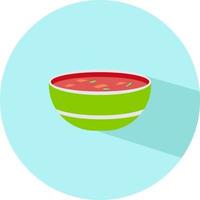 Bowl of soup, illustration, vector on a white background.