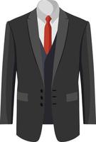 Black suit, illustration, vector on a white background.