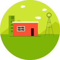 Village barn, illustration, vector on a white background.