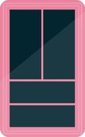 Pink window, illustration, vector on a white background.