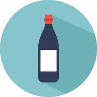 Bottle of wine, illustration, vector on a white background.