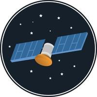 Satellite in space, illustration, vector on a white background.