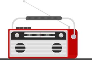 Retro radio, illustration, vector on a white background.