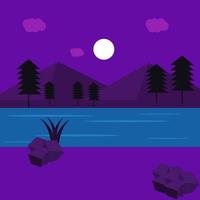 River view, illustration, vector on a white background.