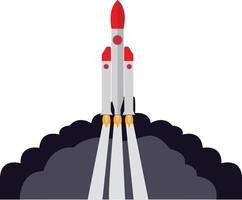 Big rocket, illustration, vector on a white background.