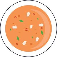 Cream soup, illustration, vector on a white background.
