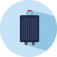 Blue suitcase, illustration, vector on a white background.