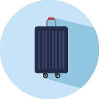 Blue suitcase, illustration, vector on a white background.