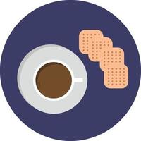 Tea with some biscuit, illustration, vector on a white background.