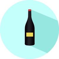 Wine in the bottle, illustration, vector on a white background.