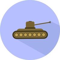 tanque militar, ilustración, vector sobre fondo blanco.