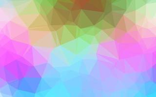 Fondo poligonal de vector de arco iris multicolor claro.