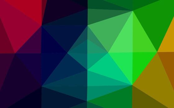 Dark Multicolor, Rainbow vector shining triangular background.