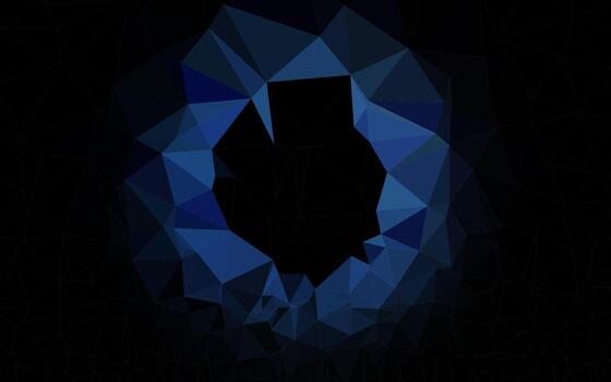 Dark BLUE vector shining triangular background.