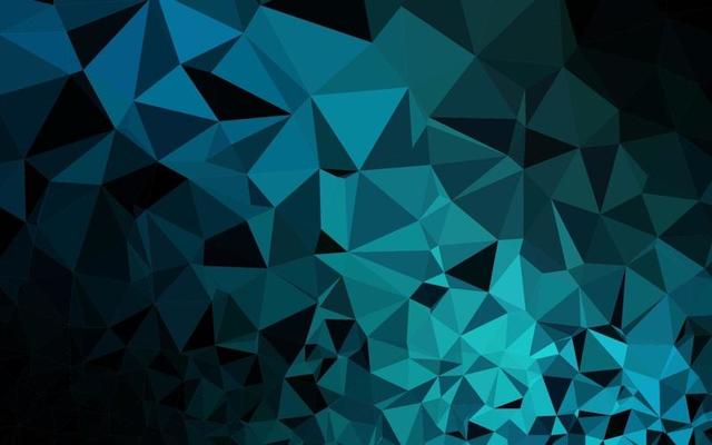 Light BLUE vector shining triangular template.