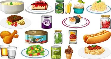 Set of different foods vector