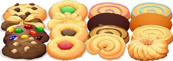 diferentes tipos de galletas vector