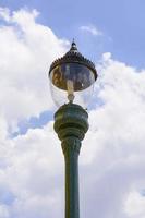 Metal street lamp with blue sky in grand palace, bangkok thailand photo