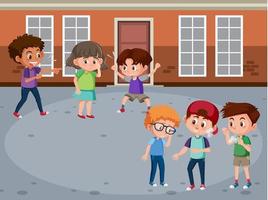 Stop bullying concept with cartoon character vector
