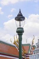Metal street lamp with blue sky in grand palace, bangkok thailand photo