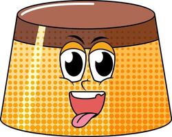 A pudding cartoon character on white background vector