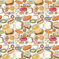 Seamless background design with different food vector
