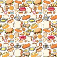 Seamless background design with different food vector