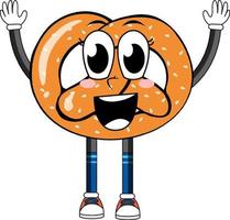 Pretzel with arms and legs vector