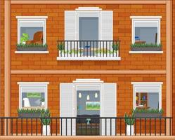 Apartment building with windows vector