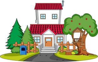 Doodle house cartoon design vector