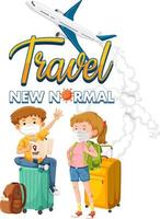 Travel new normal concept with passenger wearing mask vector