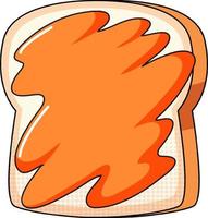 Toasted bread with orange jam vector