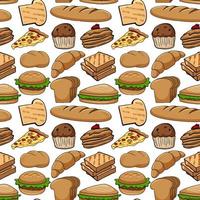 Seamless background design with bakery product vector