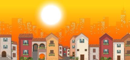 Suburban cityscape cartoon background vector