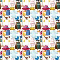 Seamless background design with cloth theme on white background vector