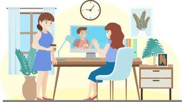 People at workplace concept in flat design vector