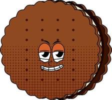 A cookie cartoon character on white background vector