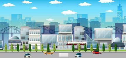 City building view at daytime vector